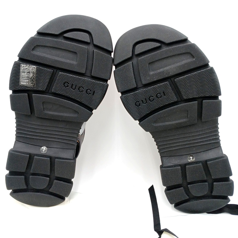 GUCCI SEGA Aguru Trek Sandals Leather‎ Black Bronw  Mens 546064 DIR10 1265 G 7 - Picture 6 of 11